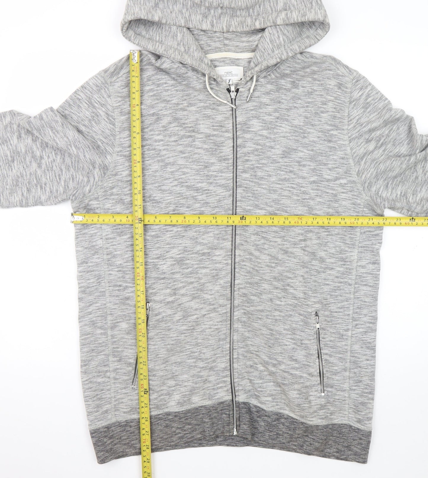 Next Men’s Grey Full Zip Hoodie Large Cotton Blend