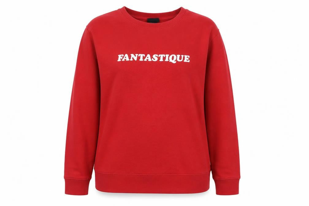 H&M Women's Red Fantastique Cotton Blend Pullover Sweatshirt M