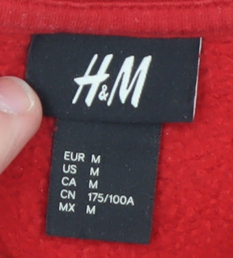 H&M Women's Red Fantastique Cotton Blend Pullover Sweatshirt M