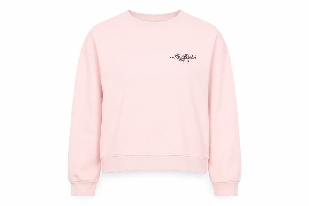 H&M Women's Pink La Poésie Paris Pullover Sweatshirt Size S