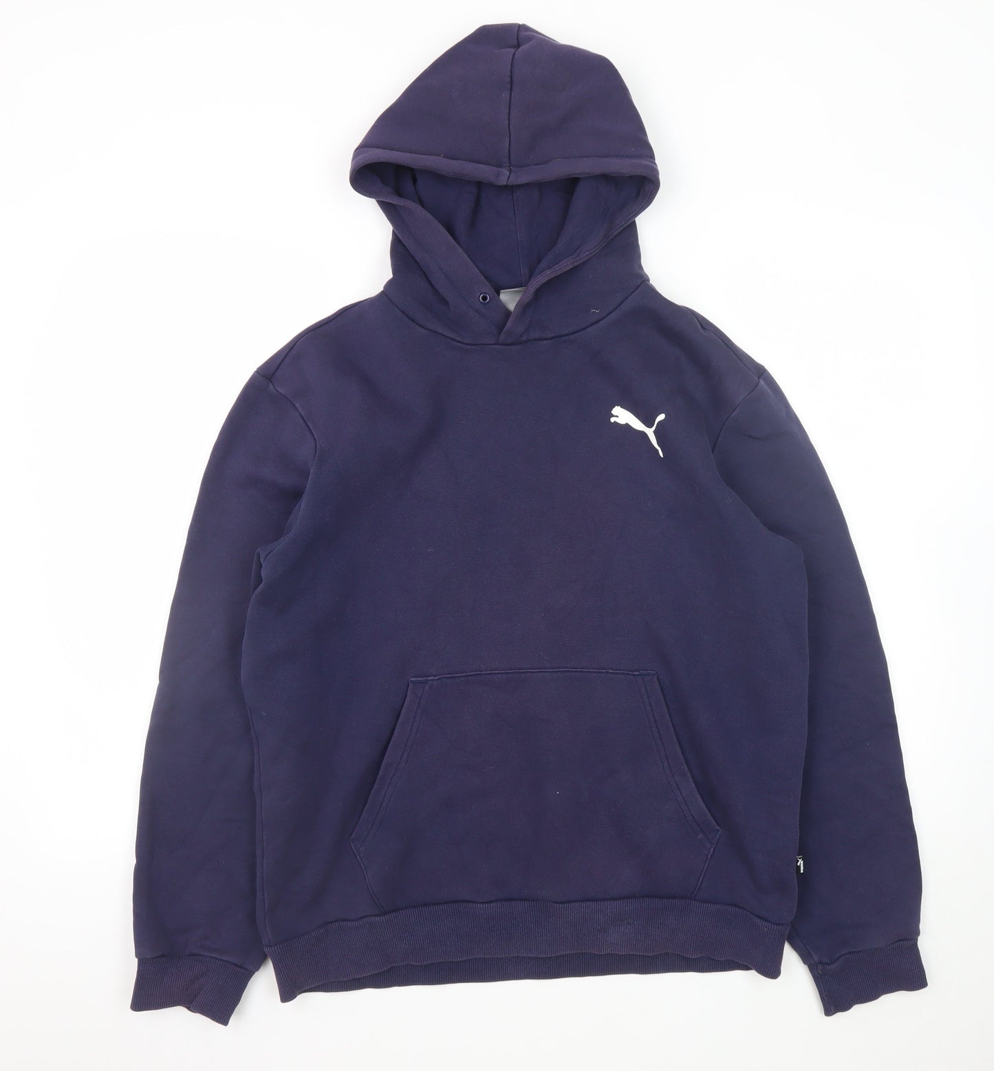 Puma Men’s Blue Pullover Hoodie M Regular Fit Fleece Sweatshirt