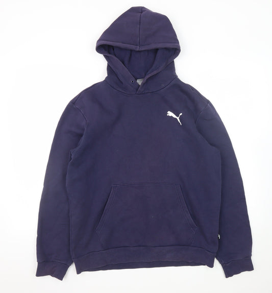 Puma Men’s Blue Pullover Hoodie M Regular Fit Fleece Sweatshirt