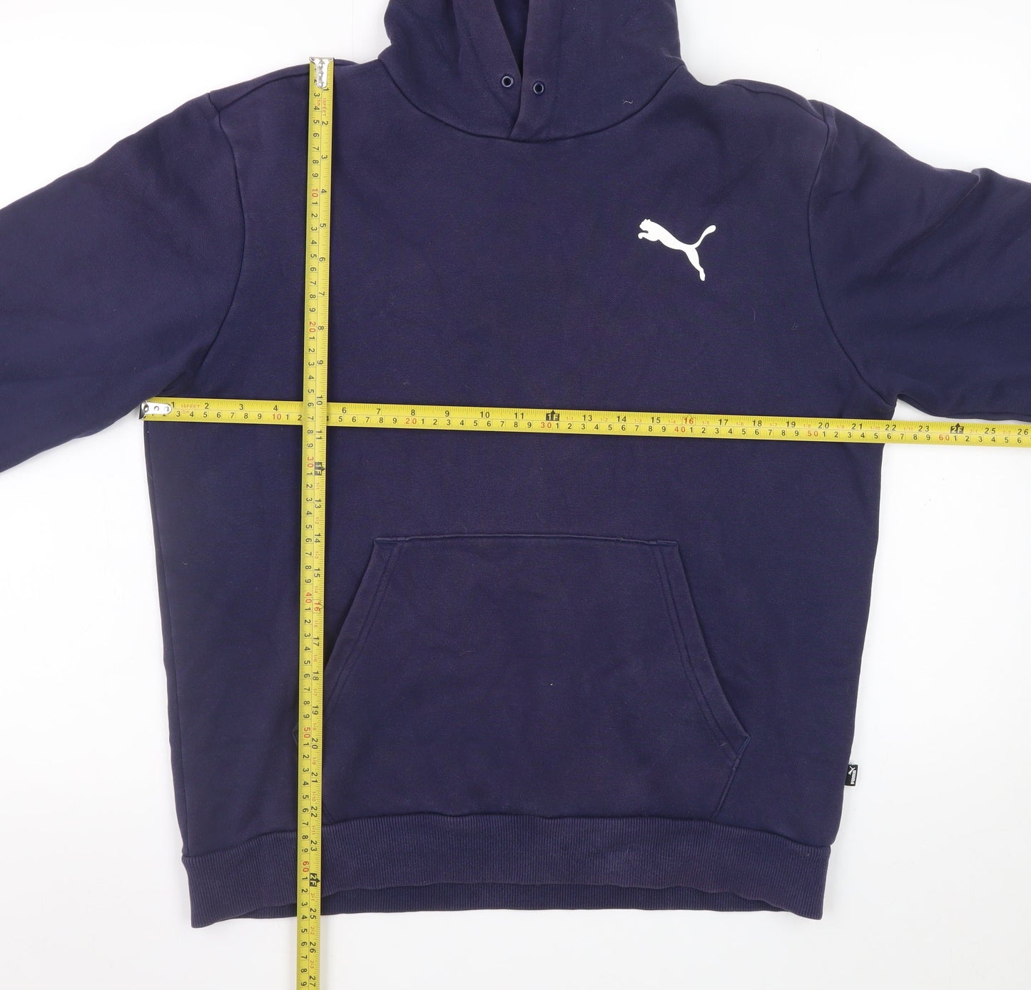 Puma Men’s Blue Pullover Hoodie M Regular Fit Fleece Sweatshirt