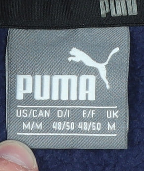 Puma Men’s Blue Pullover Hoodie M Regular Fit Fleece Sweatshirt
