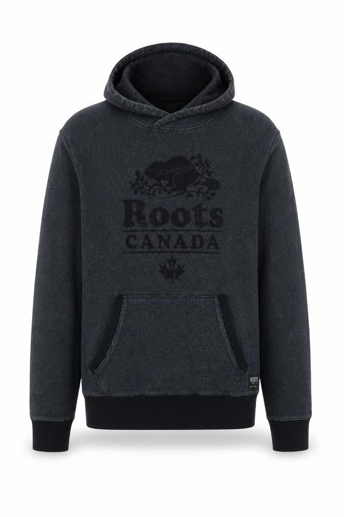 Roots Canada Men’s Grey Pullover Hoodie Size S Classic Logo