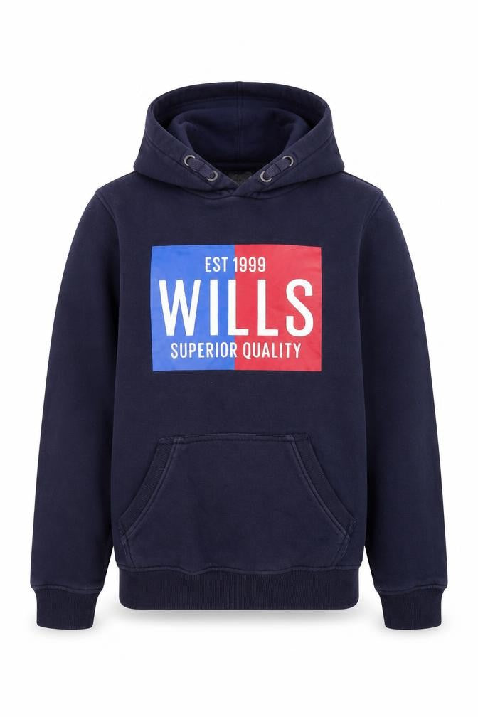 Jack Wills Boys Blue Pullover Hoodie 10-11 Years Fleece Graphic Print
