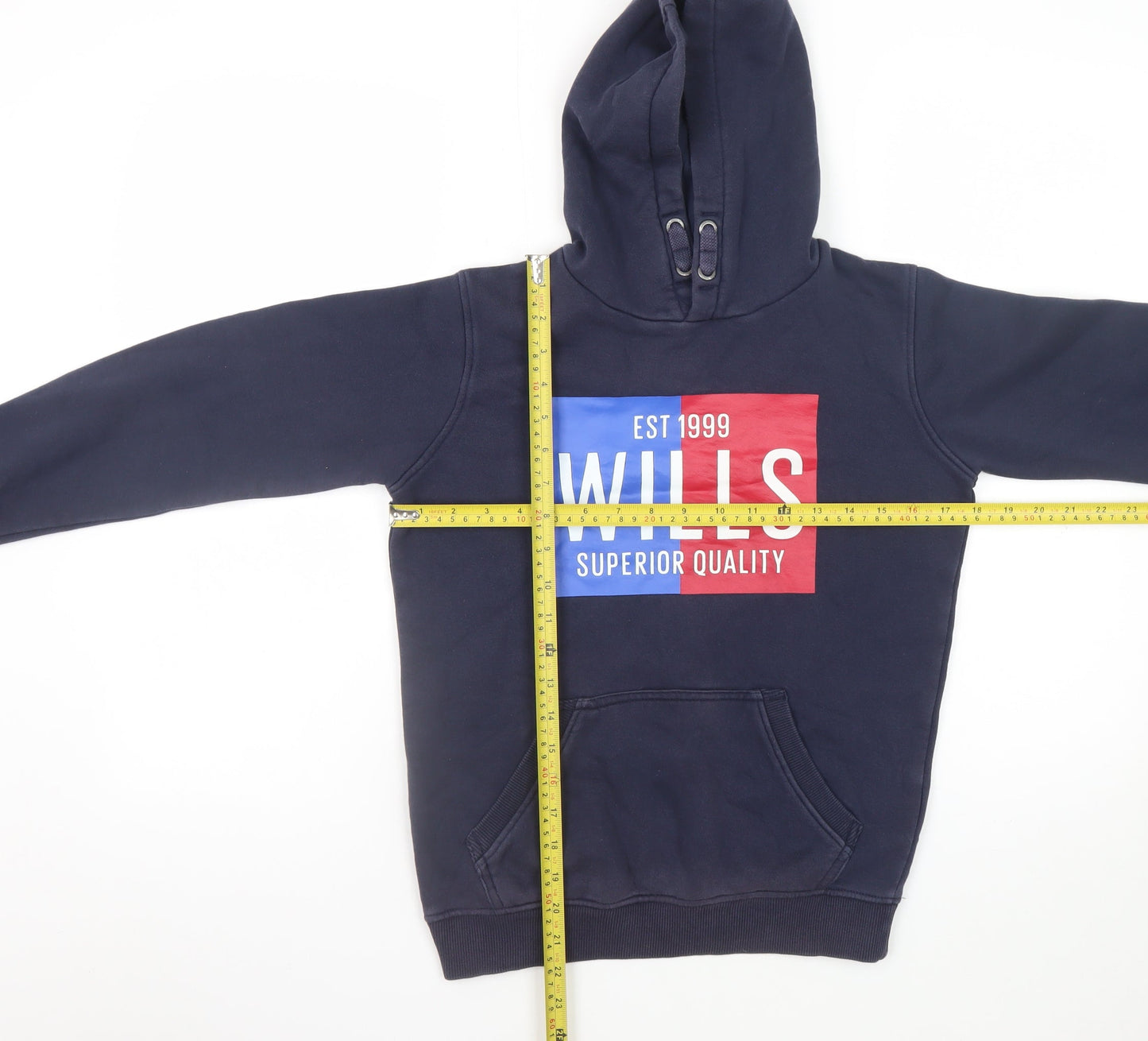 Jack Wills Boys Blue Pullover Hoodie 10-11 Years Fleece Graphic Print
