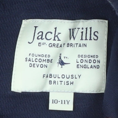 Jack Wills Boys Blue Pullover Hoodie 10-11 Years Fleece Graphic Print