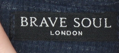 Brave Soul Men's Blue Pullover Hoodie Size M Lightweight Cotton Blend
