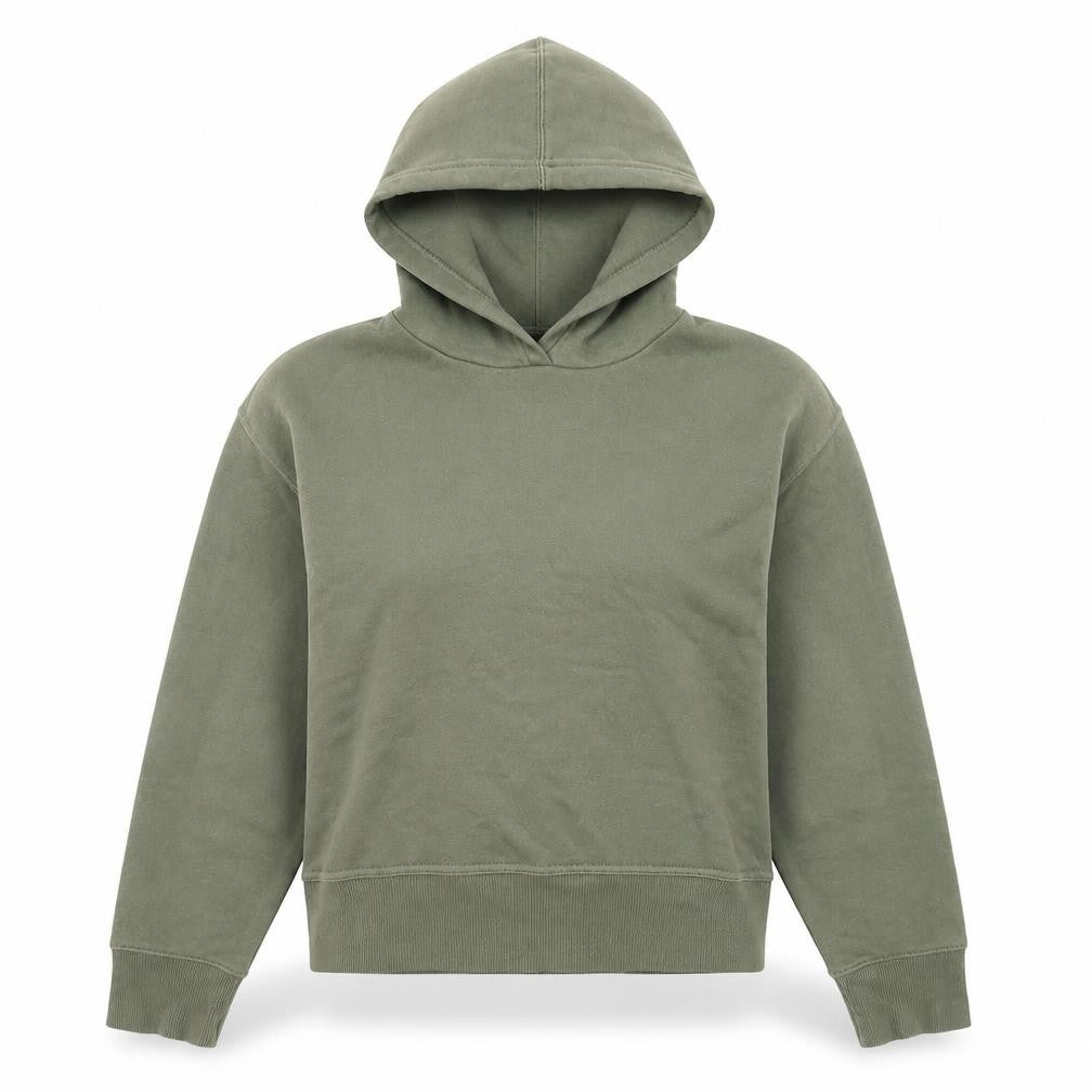 Zara Women’s Green Pullover Hoodie Size S Relaxed Fit Cotton Blend