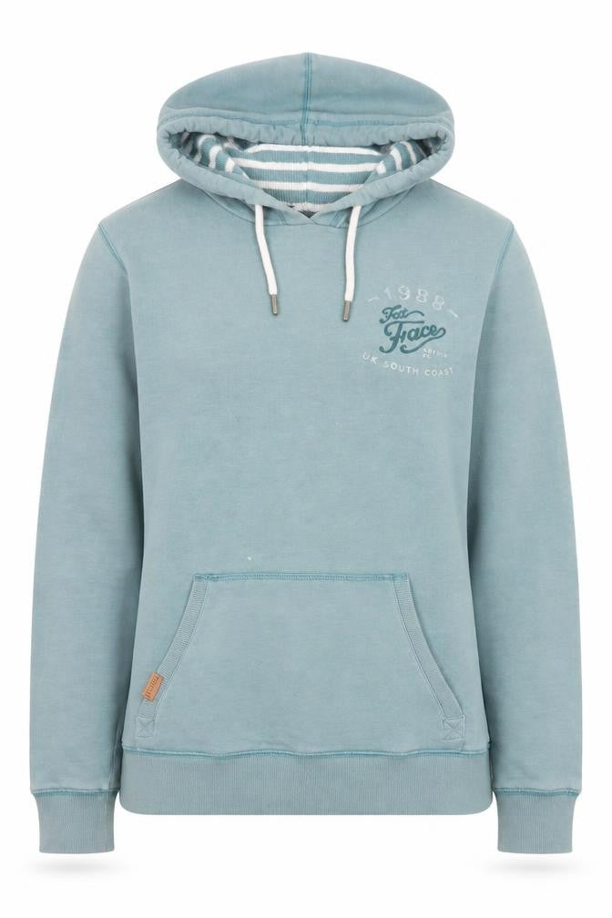 FatFace Women Blue Size 8 Pullover Hoodie with Logo Print