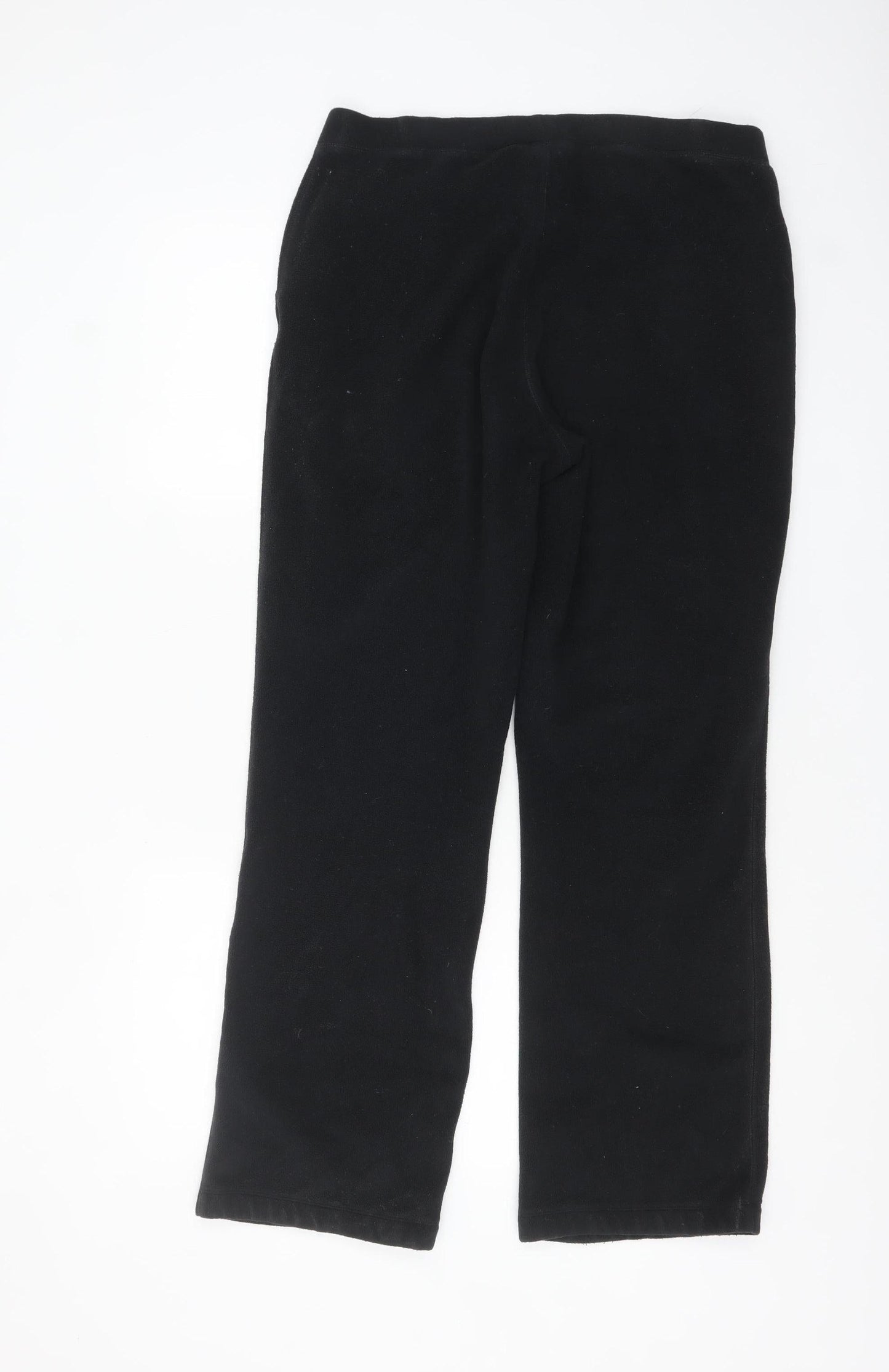 Lands' End Women's Black Fleece Sweatpants Size L Regular Fit