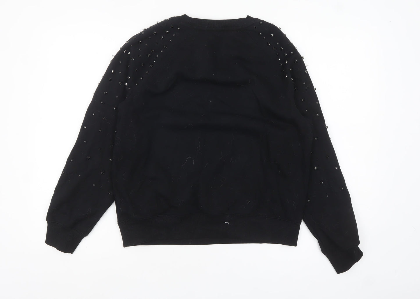 Marks and Spencer Womens Black Beaded Long Sleeve Sweatshirt XS