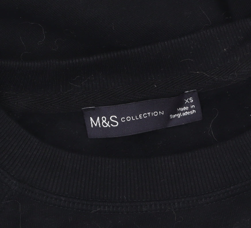 Marks and Spencer Womens Black Beaded Long Sleeve Sweatshirt XS