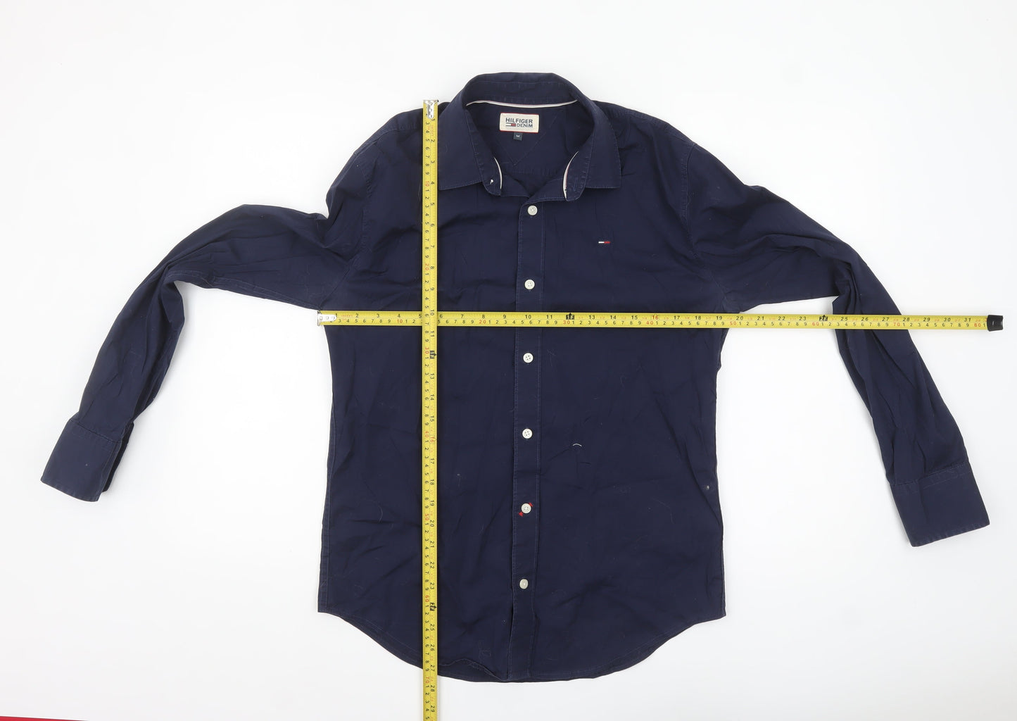 Hilfiger Denim Men's Blue Long Sleeve Button-Up Shirt M