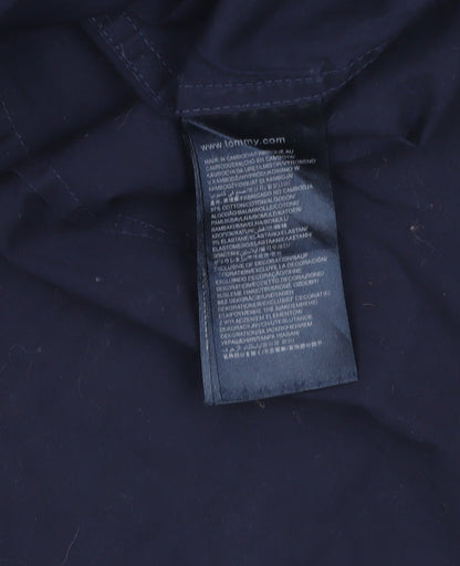Brand and care label for Hilfiger Denim Men's Blue Long Sleeve Button-Up Shirt M