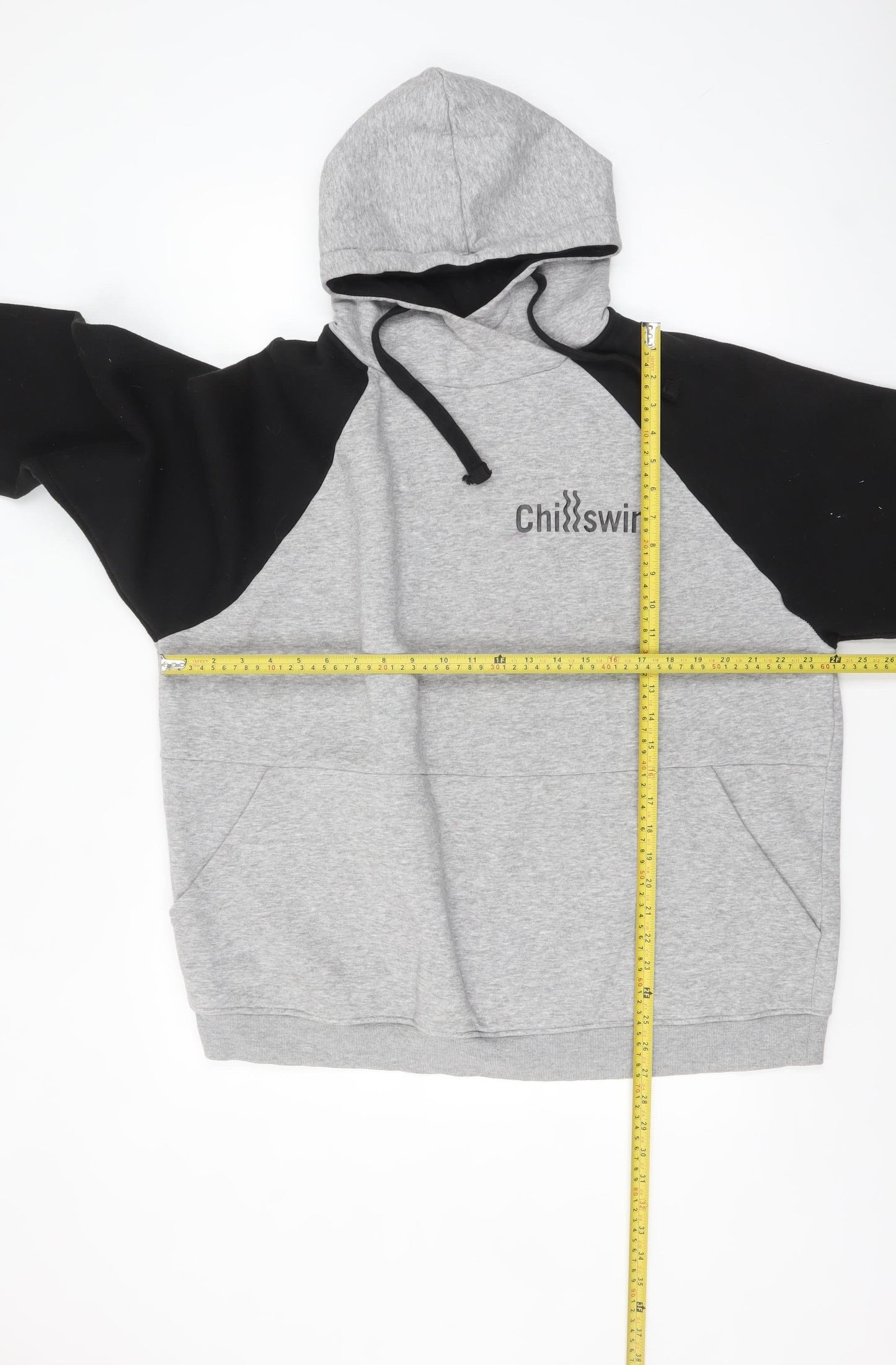 Roly Men's Grey 2XL Pullover Hoodie ChillSwim Graphic Sports Sweatshirt