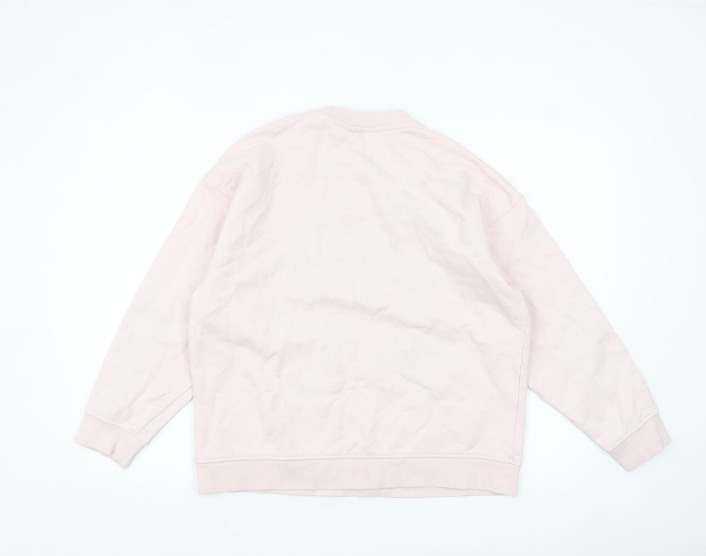 Couture Women Pink Crew Neck Cotton Pullover Sweatshirt UK S