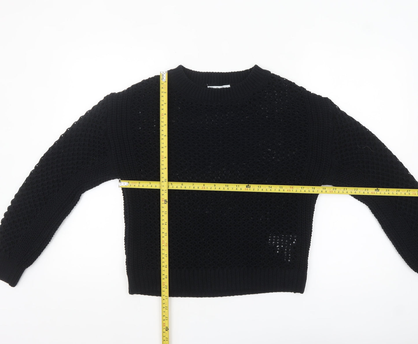 Rita Ora x Primark Womens Black Chunky Knit Jumper Size S 10-12