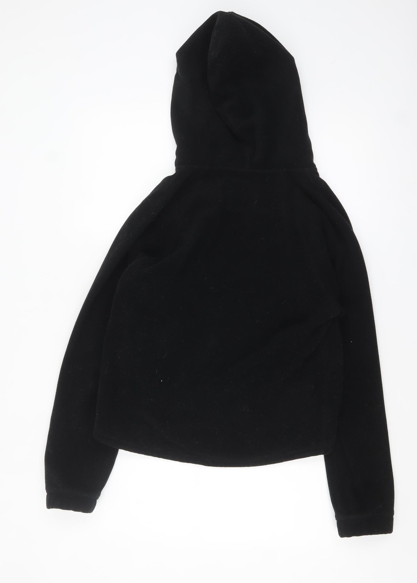 Hollister Womens Black Small Fleece Hoodie with Snap Closure