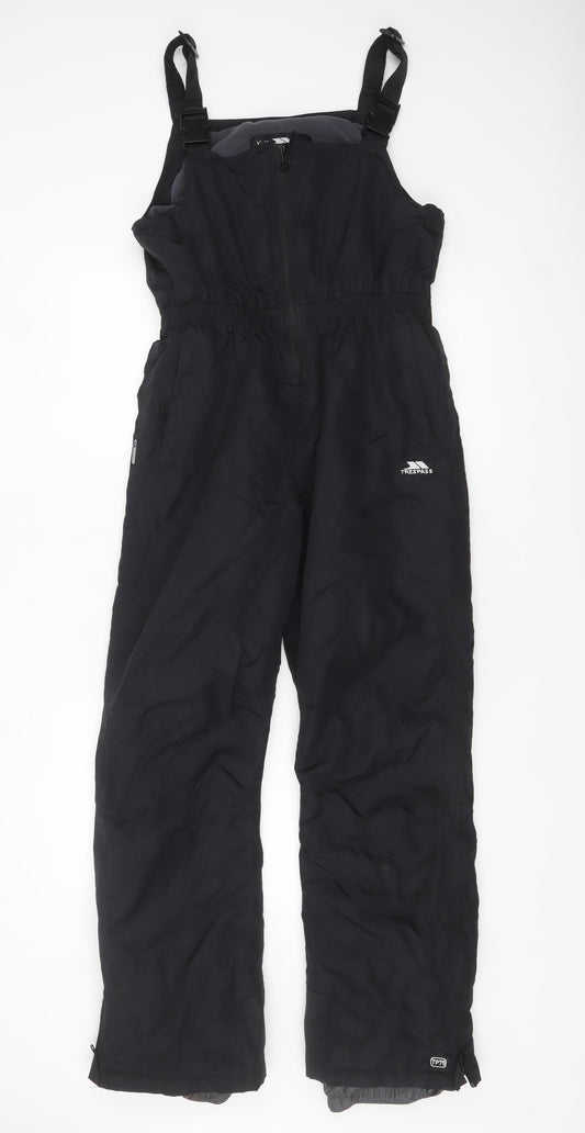 Trespass Girls Black Waterproof Ski Overall 13-14 Years Winter Softshell