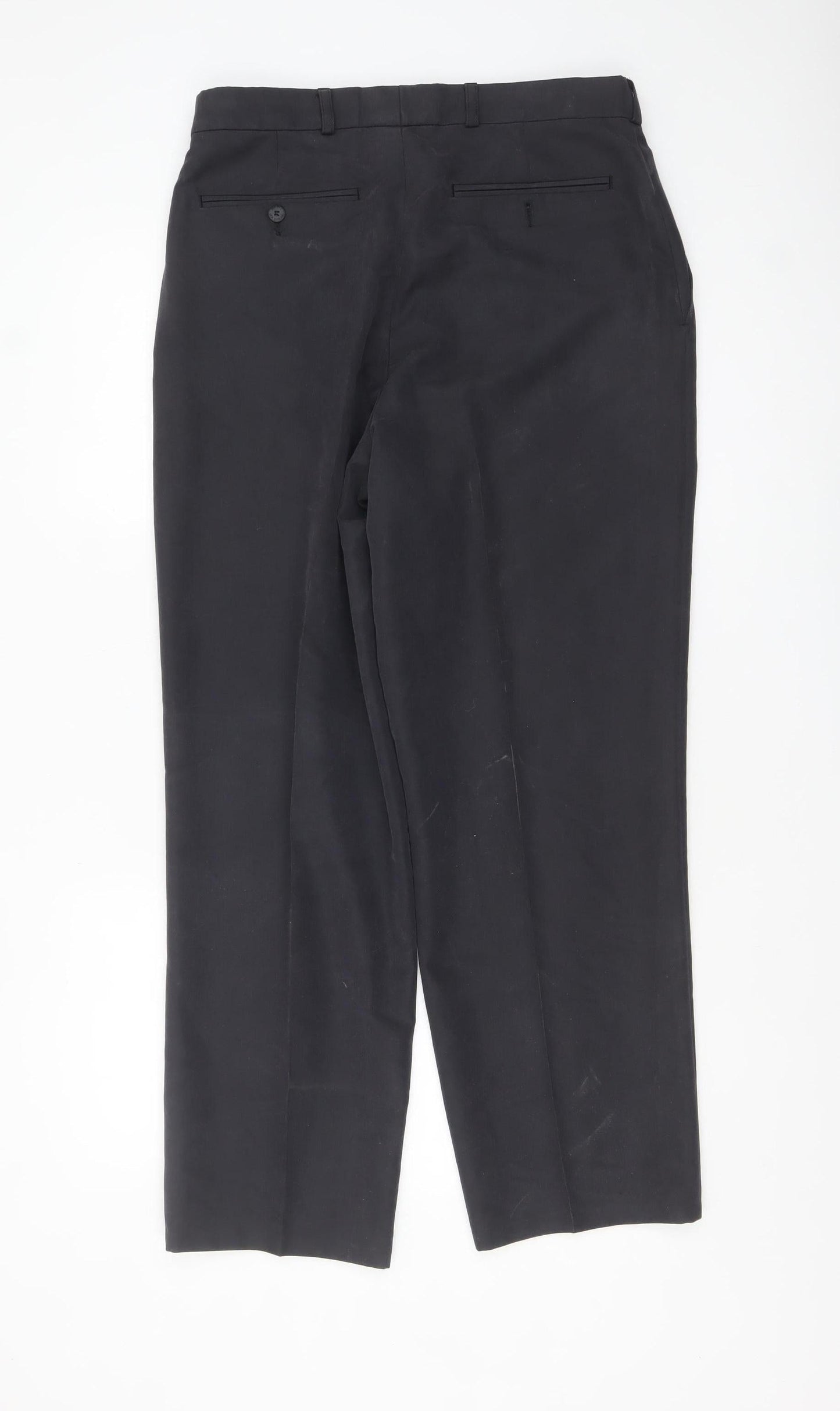 Maine New England Men’s Black Pleated Trousers 32R Regular Fit