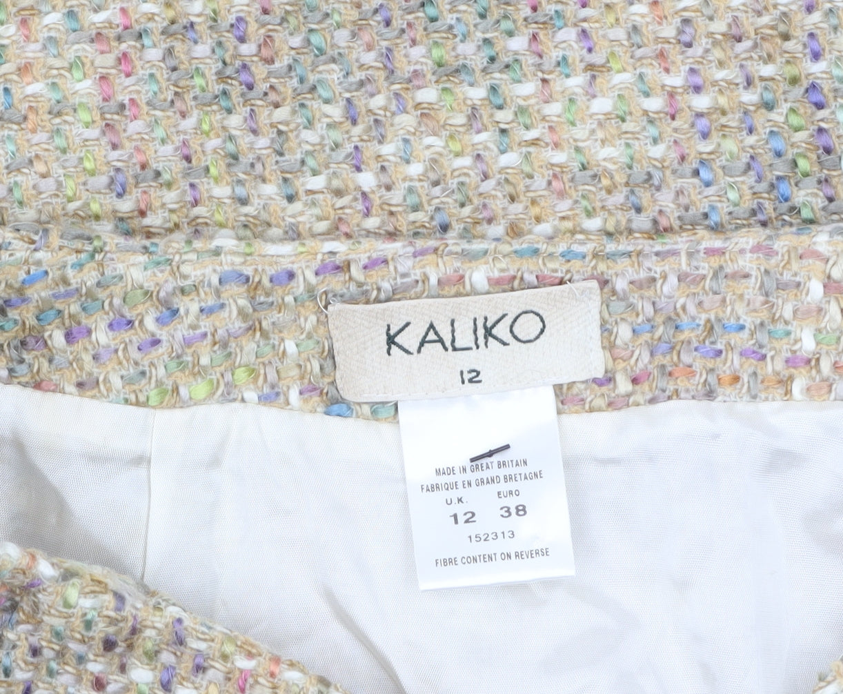 Kaliko Women’s Beige Tweed Pencil Skirt Size 12
