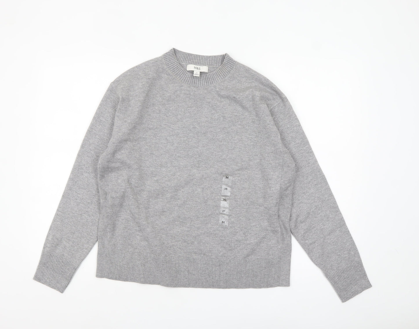 Marks and Spencer Women Grey M Knit Pullover Jumper