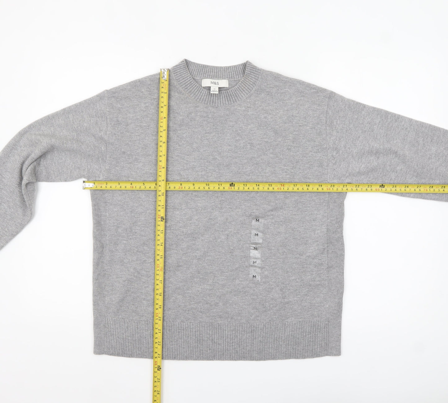 Marks and Spencer Women Grey M Knit Pullover Jumper
