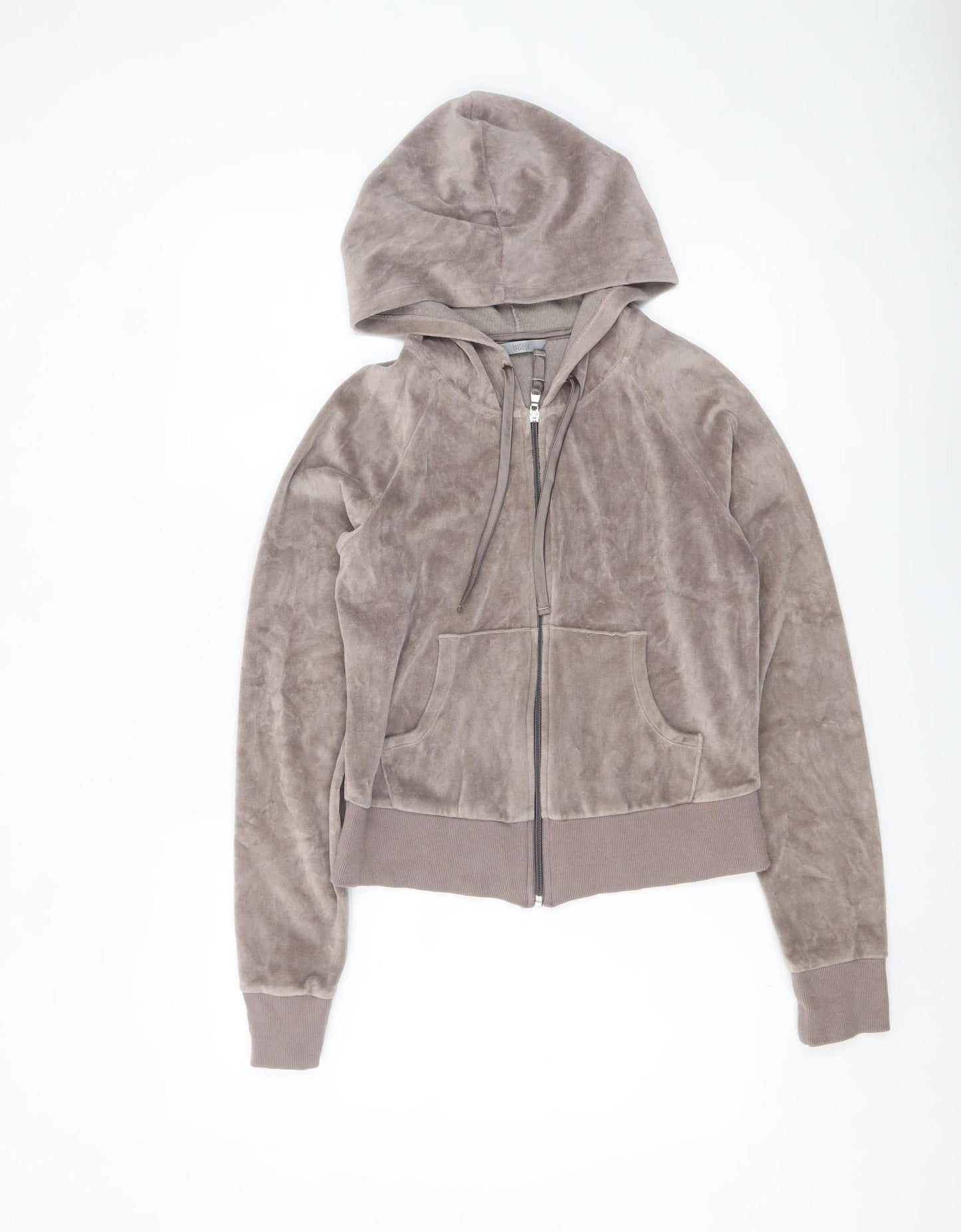 Marks and Spencer Women Taupe Velour Full Zip Hoodie UK 10