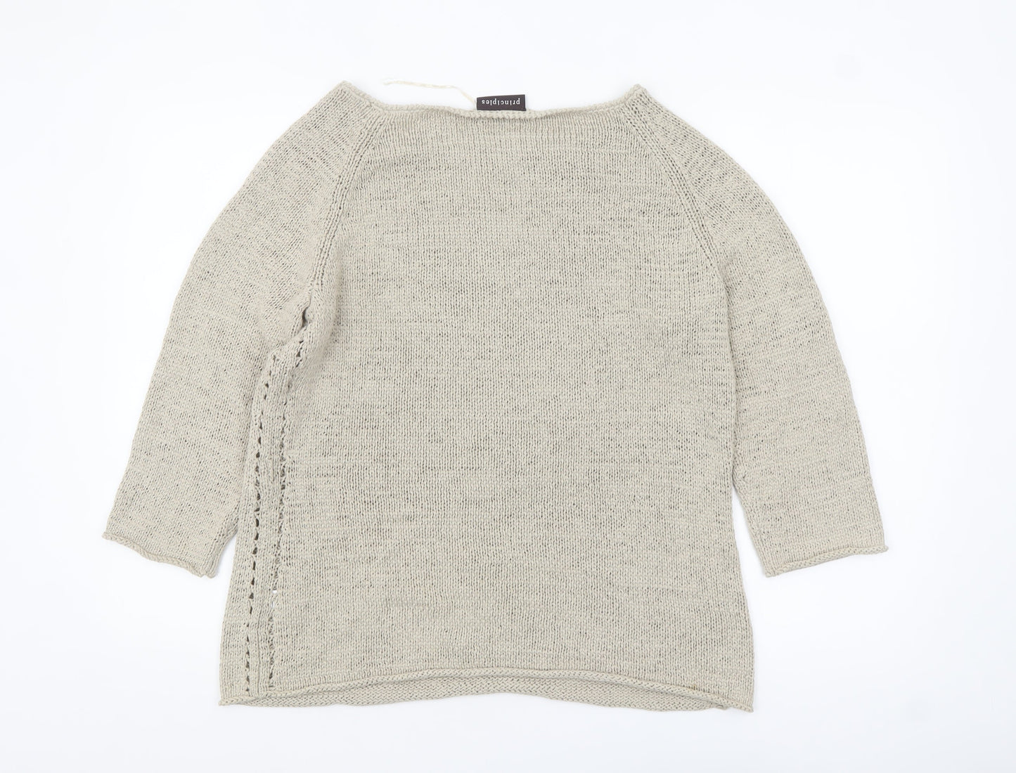 Principles Women’s Beige Boat Neck 3/4 Sleeve Knit Jumper Size 18