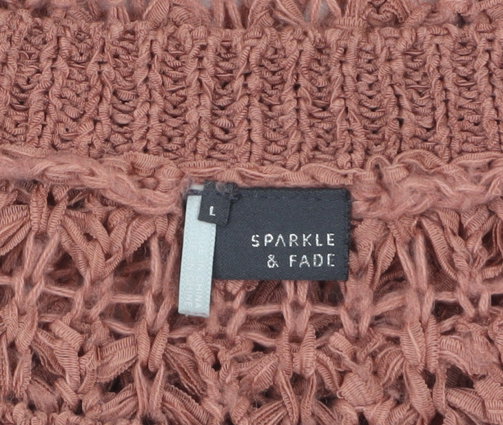 Sparkle & Fade Women’s Brown Open-Knit Pullover Jumper Size L