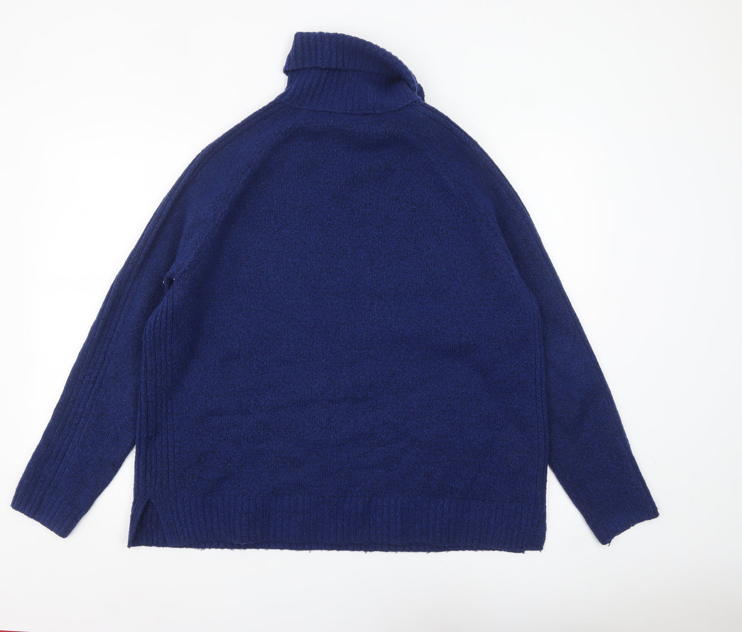 Marks and Spencer Women's Blue Roll Neck Knit Jumper L