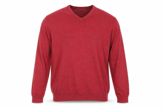 Marks & Spencer Mens Red XXL V-Neck Acrylic Jumper Classic Knitwear