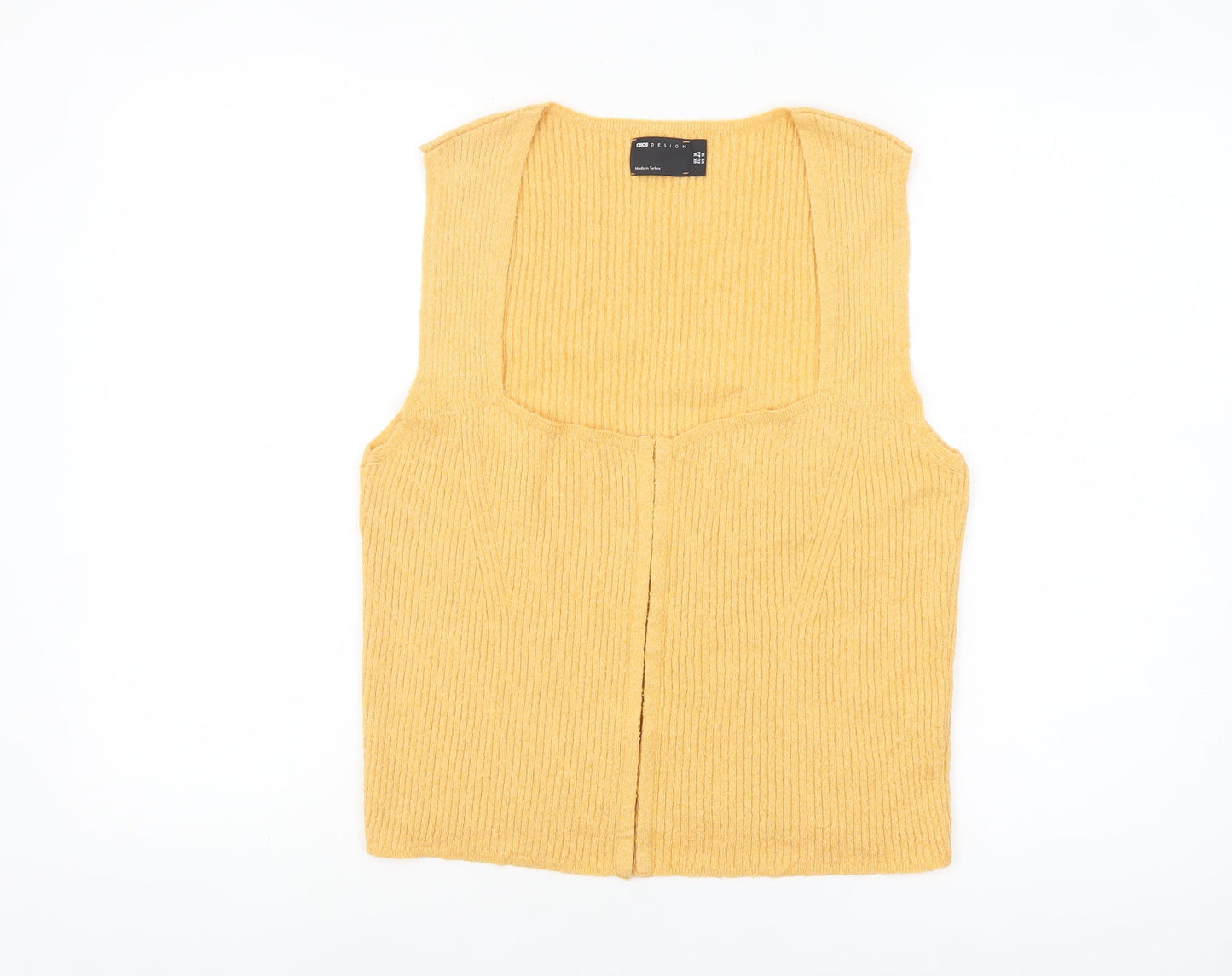 ASOS Design Women's Yellow Knit Tank Top Size 16 Sleeveless