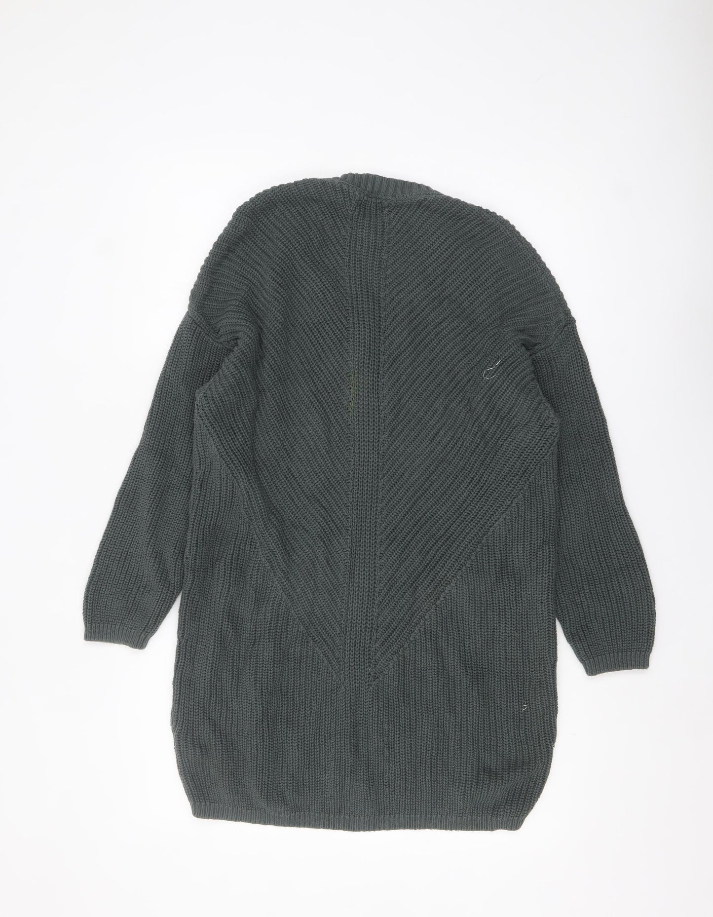 Fat Face Women’s Grey Cotton Knit Long Sleeve Tunic Jumper Size 14