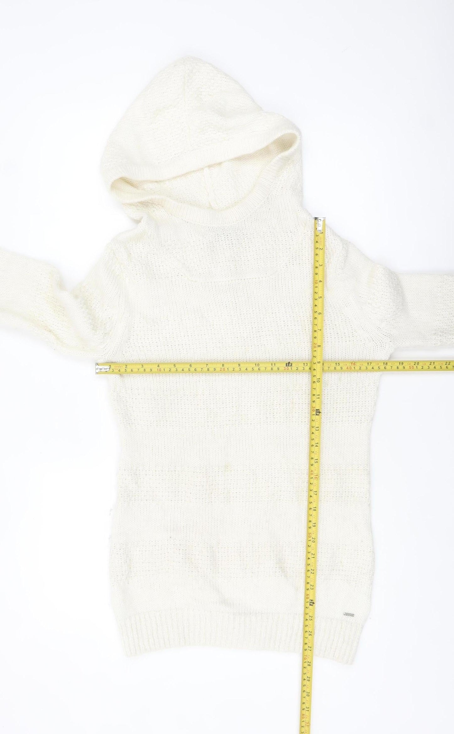 Animal Women Ivory Hooded Chunky Knit Jumper Size 12