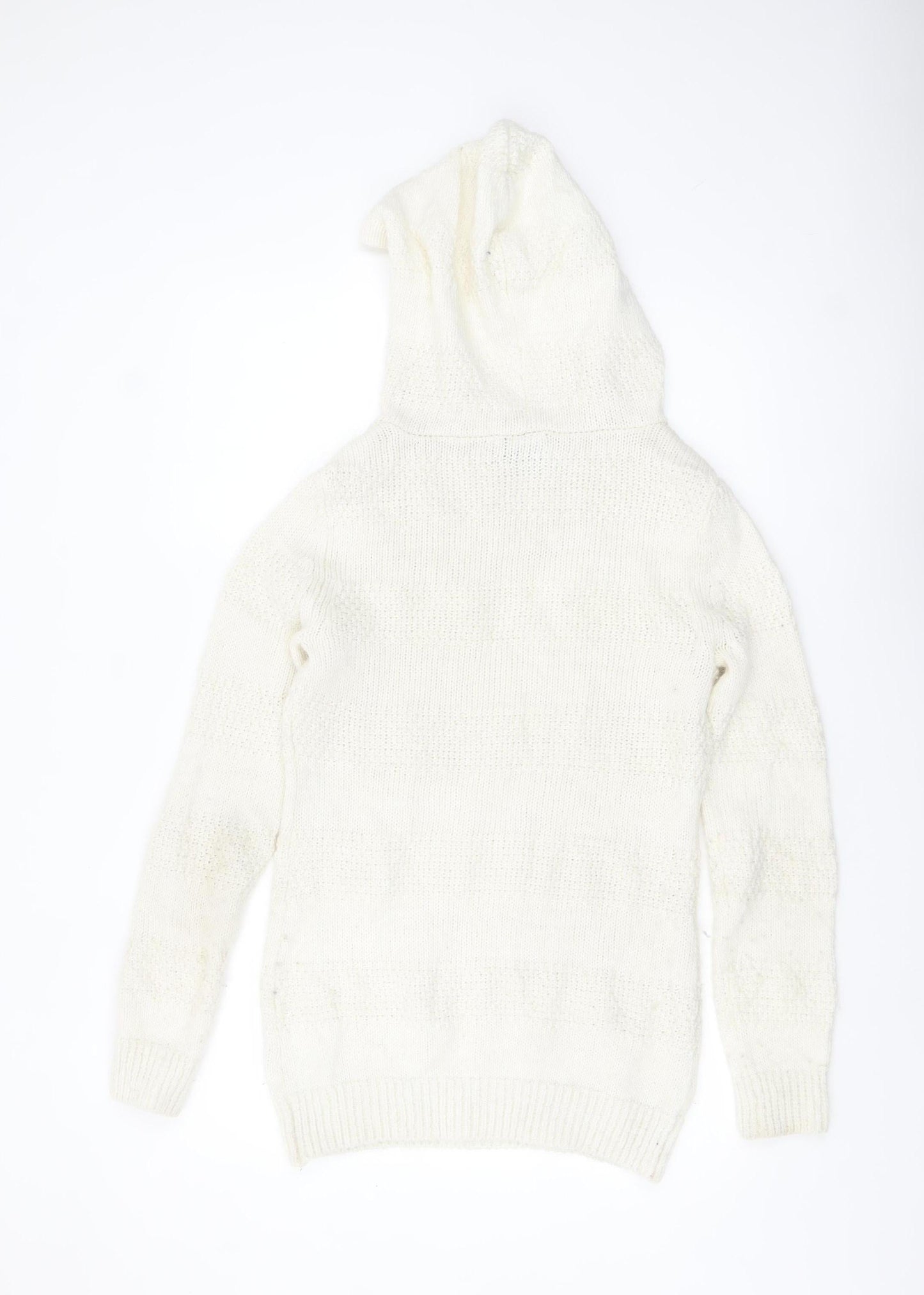Animal Women Ivory Hooded Chunky Knit Jumper Size 12