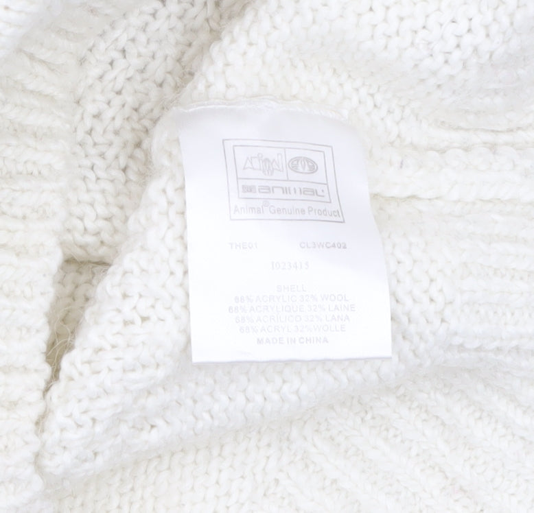 Animal Women Ivory Hooded Chunky Knit Jumper Size 12