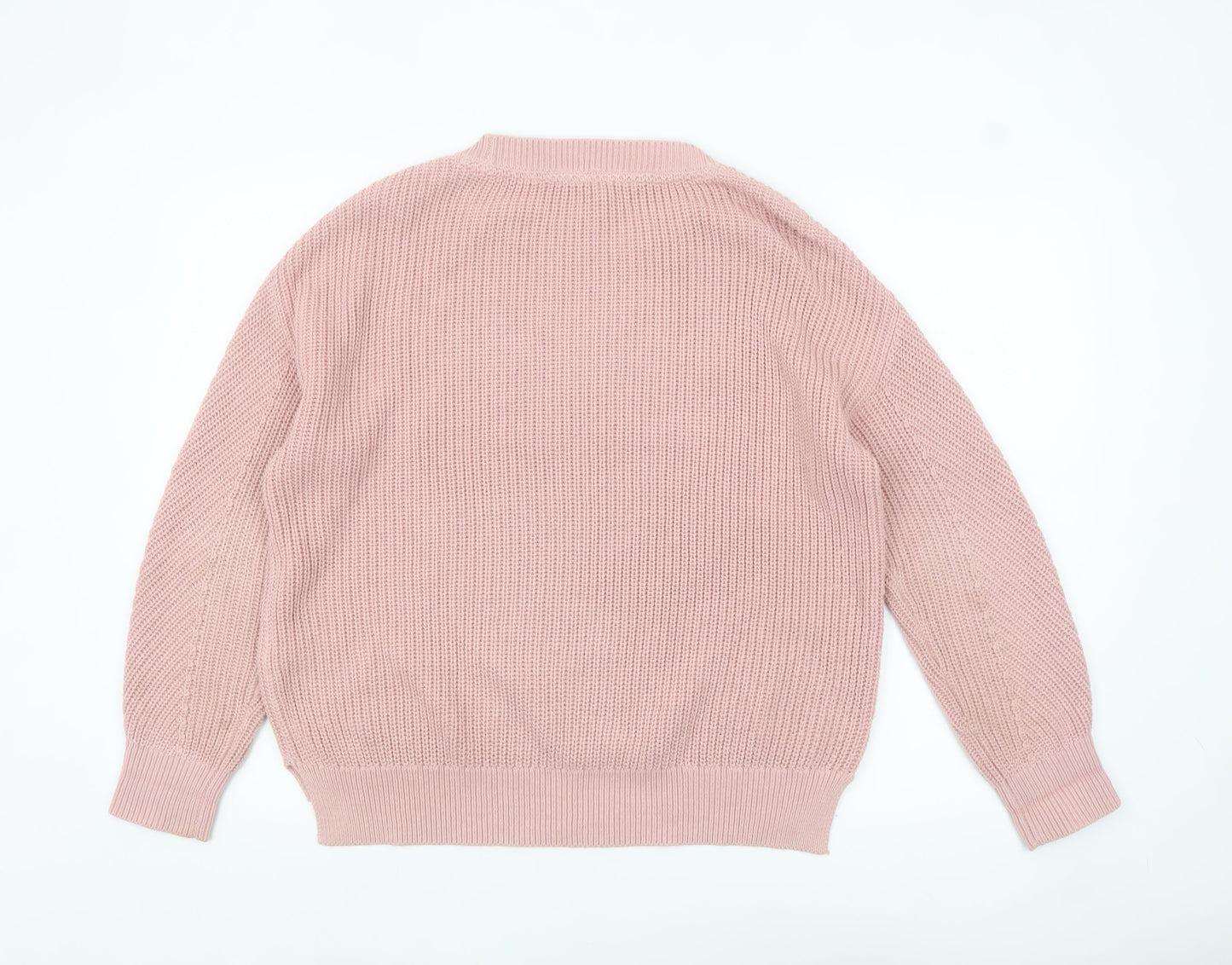 Principles Women Pink Cotton Acrylic Regular Fit Chunky Knit Jumper Size 12