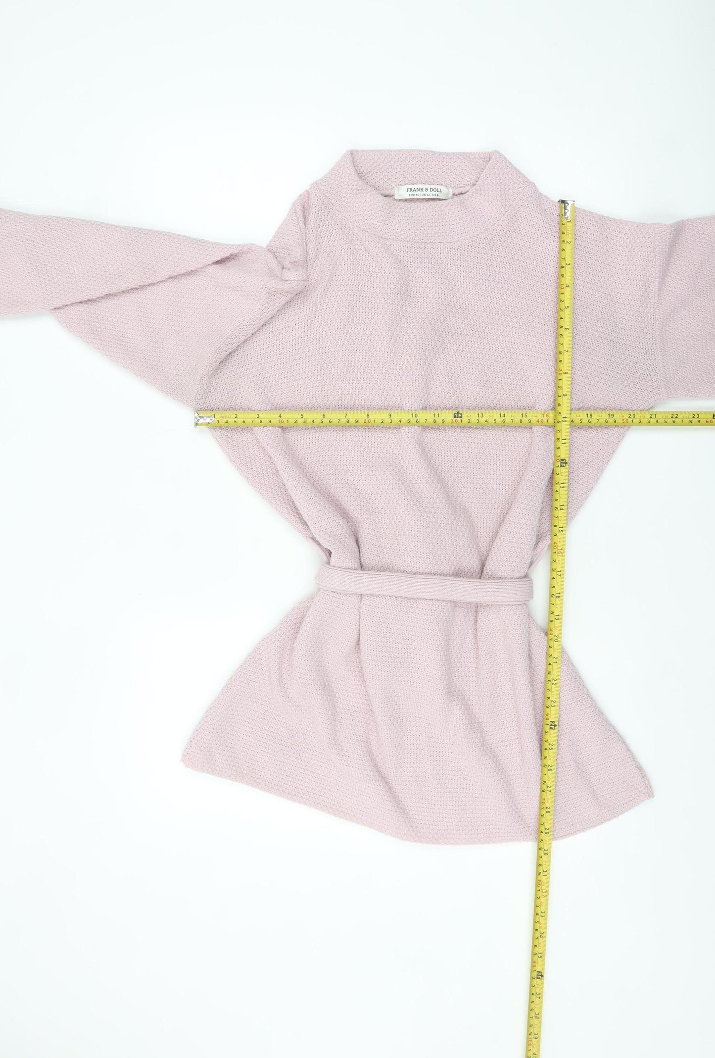 Frank & Doll Women’s Pink Belted Tunic Jumper UK 12 Cotton Knit