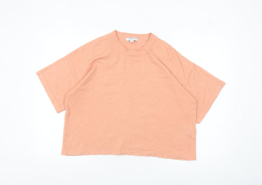 Great Plains Women Pink Relaxed Fit Knit Short Sleeve Jumper Size 10