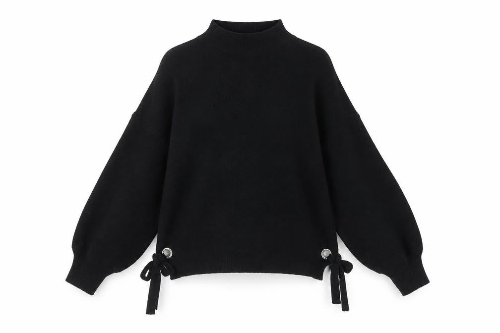 Wild Flower Women's Black High Neck Knit Jumper S