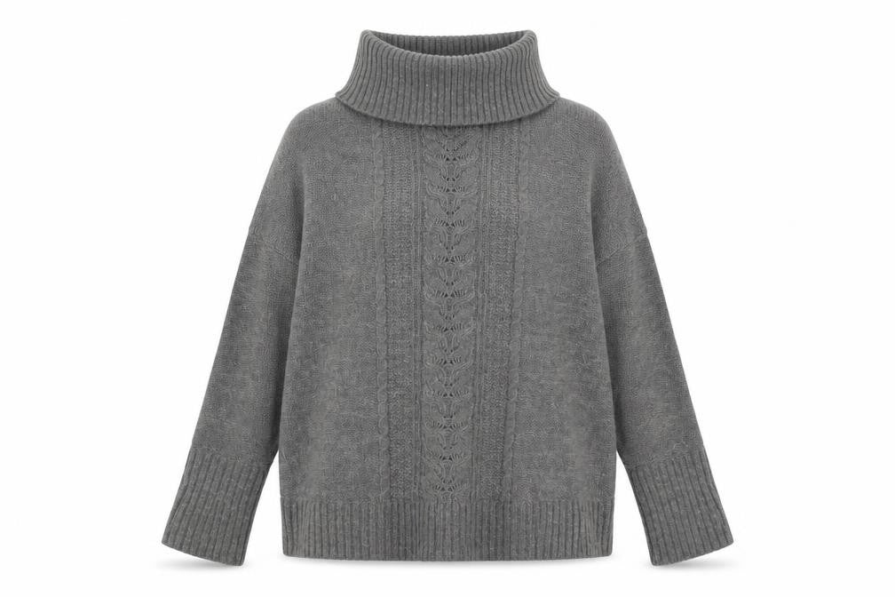 Crew Clothing Co. Womens Grey Roll Neck Wool Blend Jumper M