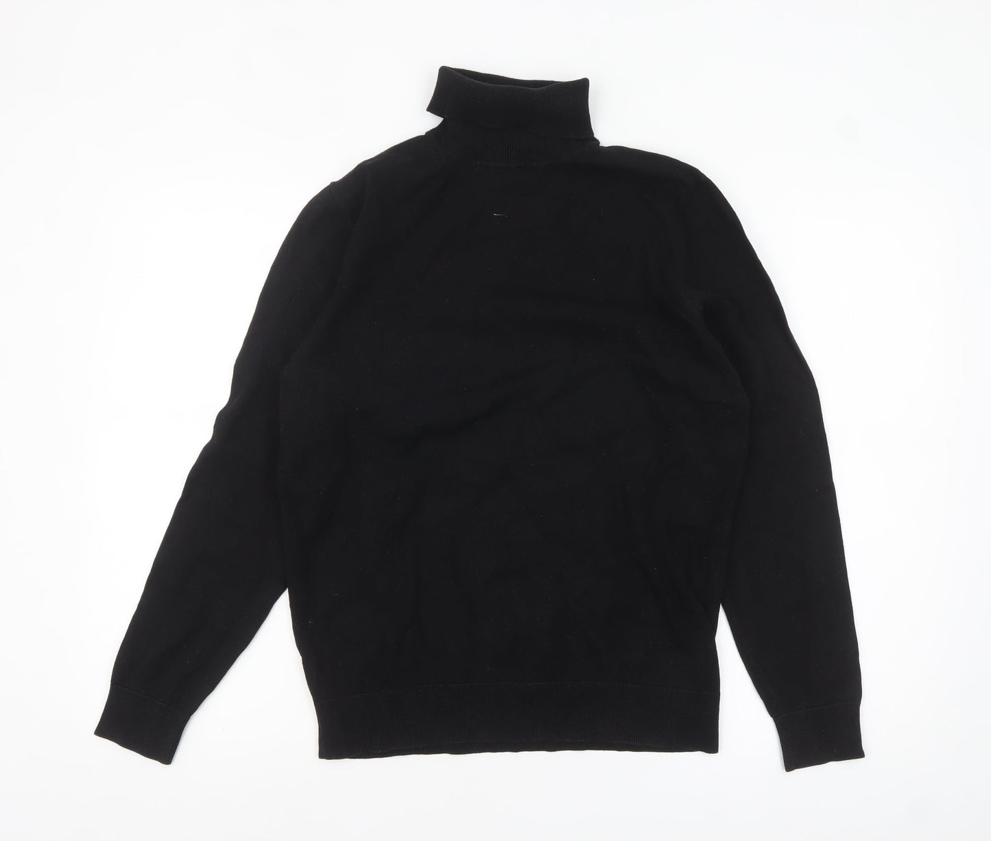 Next Mens Black Roll Neck Cotton Jumper Size S