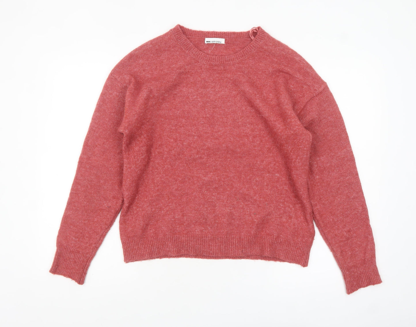 Camaieu Women’s Red Crew Neck Alpaca Blend Jumper Size 14