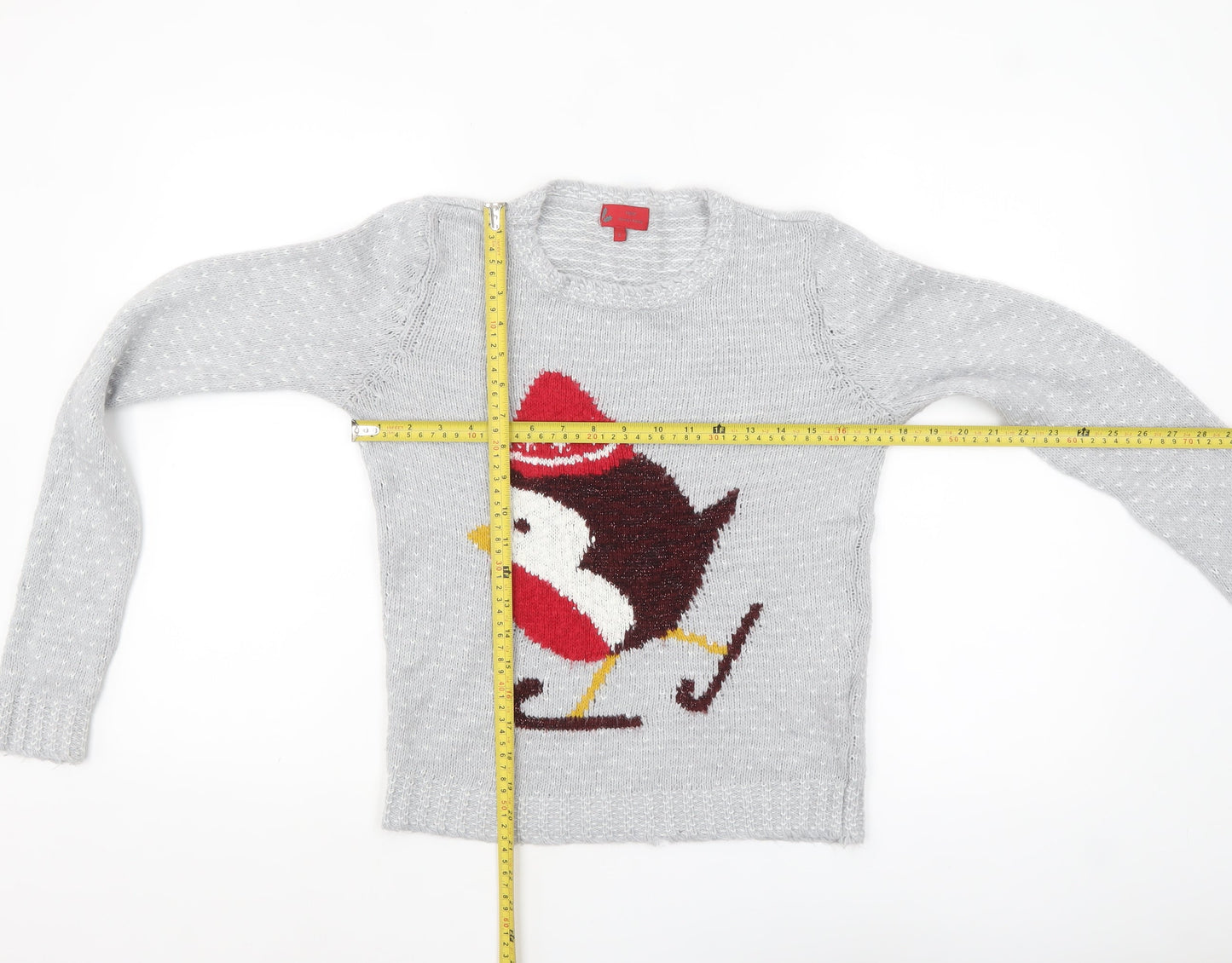 Next Women’s Grey Christmas Bird Jumper Size 6 Pullover Knit