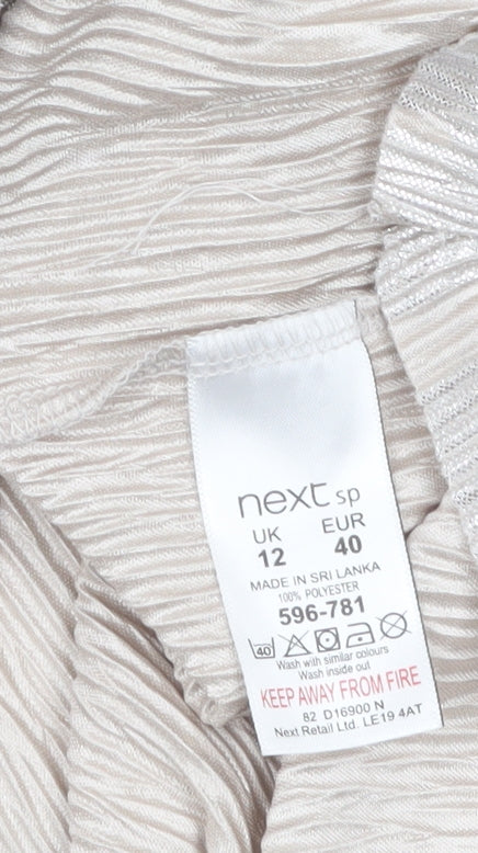 Next Women Silver Camisole Tank Top Size 12 Sleeveless Party Style