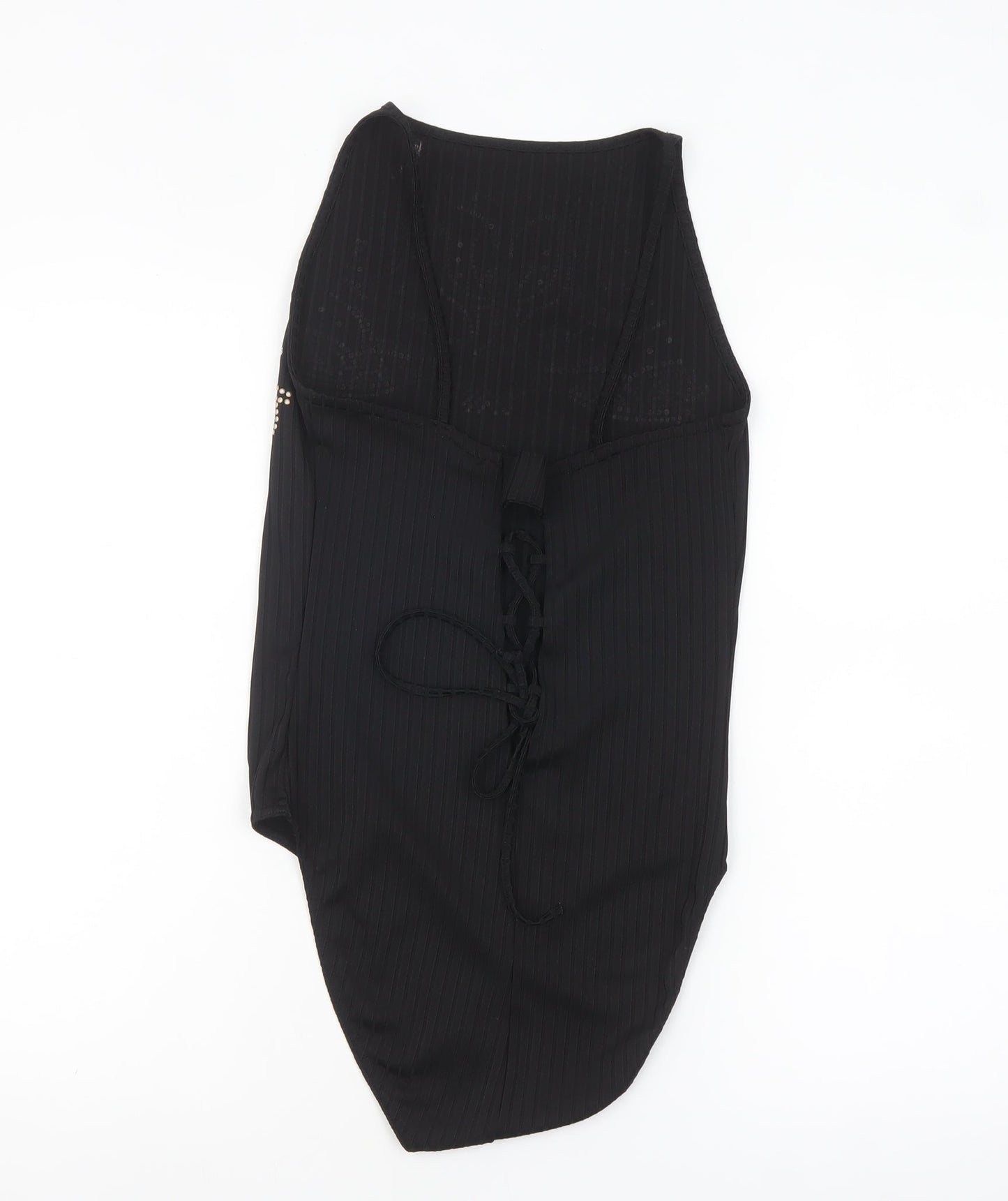 River Island Women's Black Embellished Halter Bodysuit UK 12