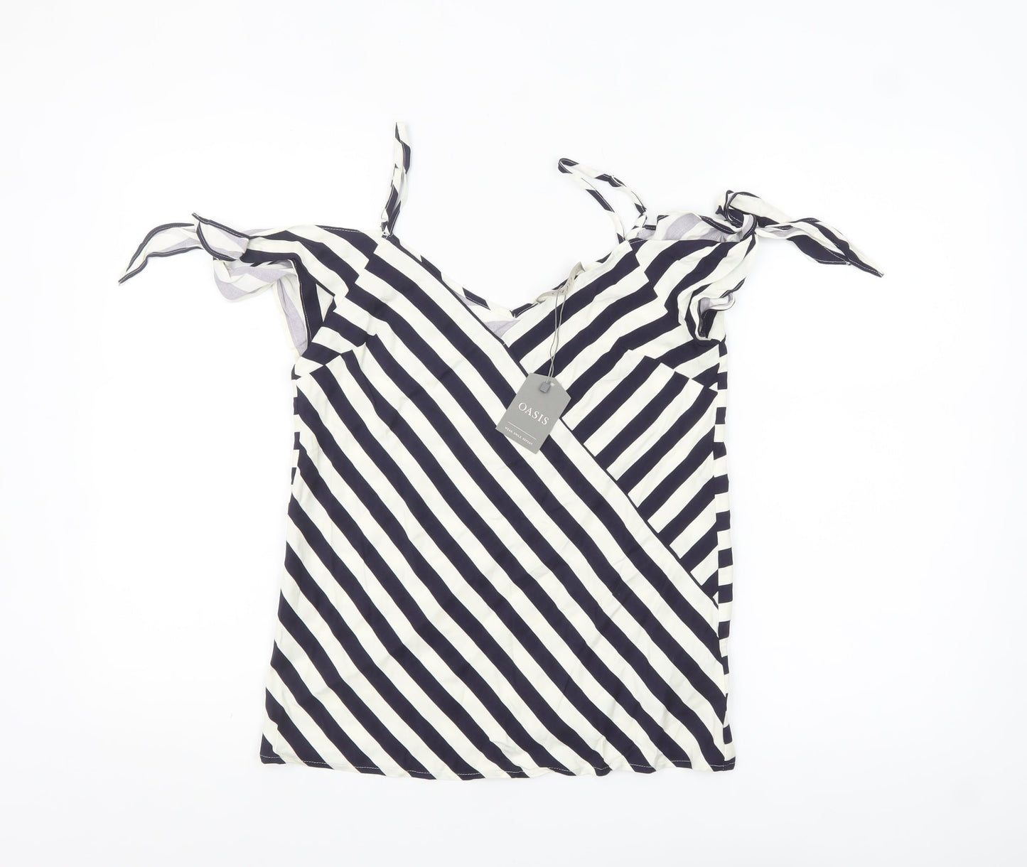 Oasis Women’s Blue Striped Viscose Camisole Blouse Size 8